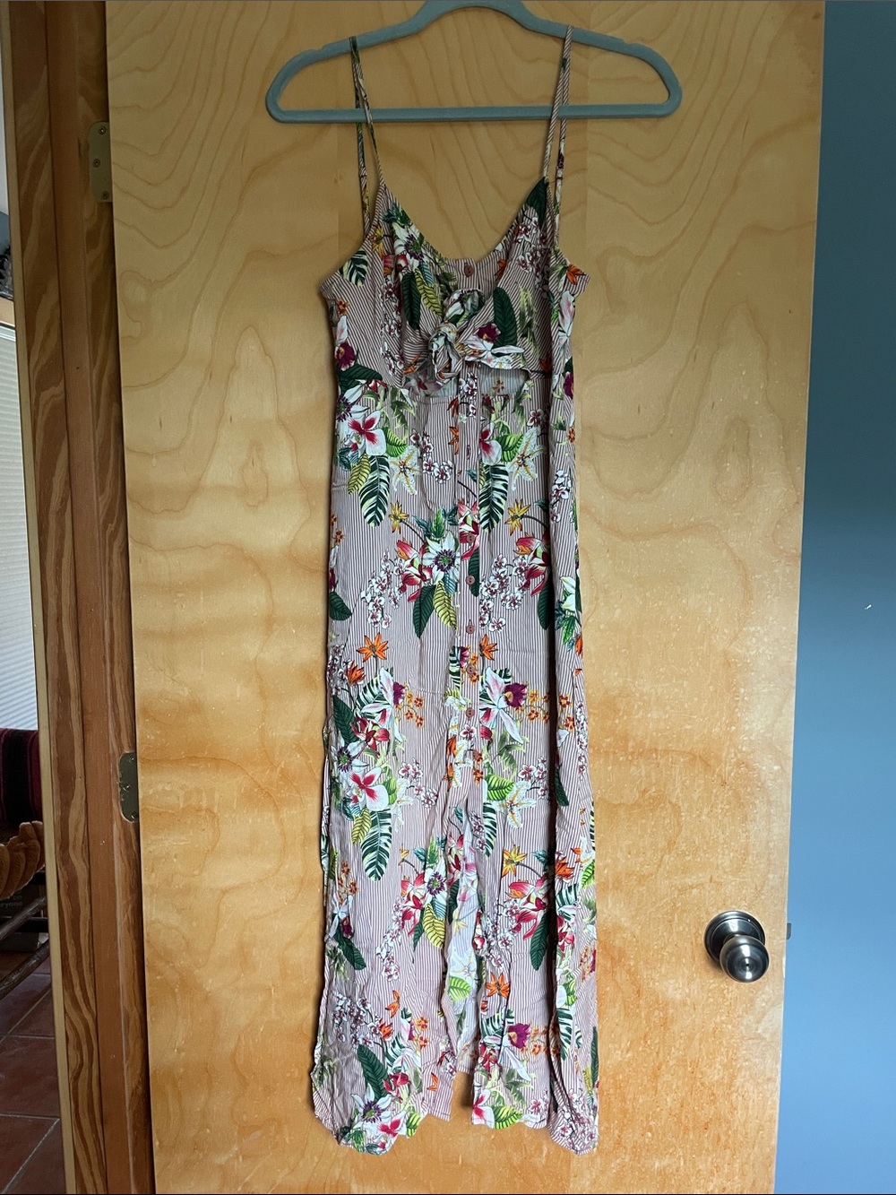 Body Glove Blush Floral Tie-Front Maxi Dress